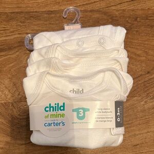 Child of Mine White Long-Sleeve Bodysuits 3-Pack